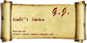 Gaál Janka névjegykártya